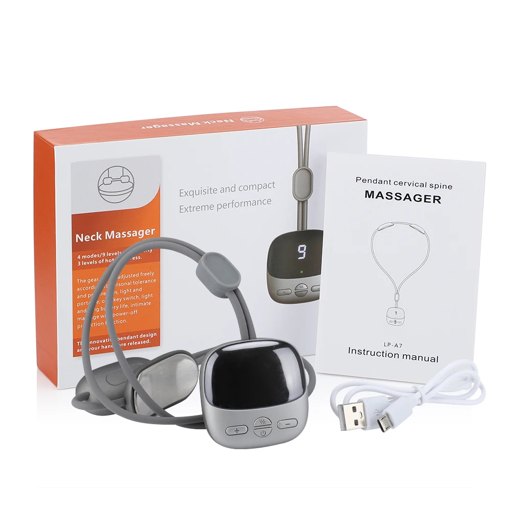 Massageador Cervical Suspenso, Mini Compressa Quente Pulsante Para Massagem Com Aquecimento Cervical.