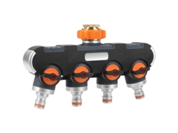 Divisor De 2/4 Vias, 3/4" E 1/2" Com Adaptador Para Torneira Para Irrigação E Mangueira