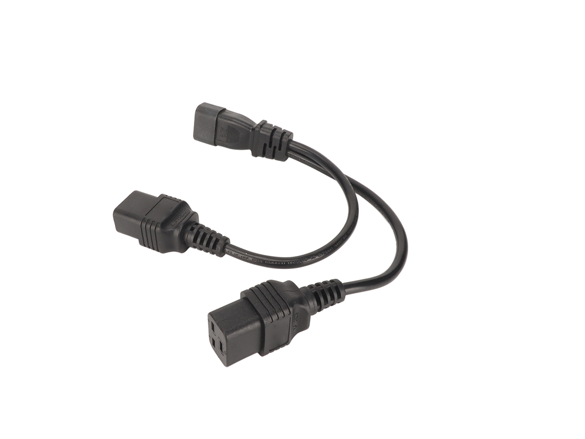 Cabo De Energia Iec320 C14 Para Dual Iec320 C19 Splitter Y 10a 250v 12.6in