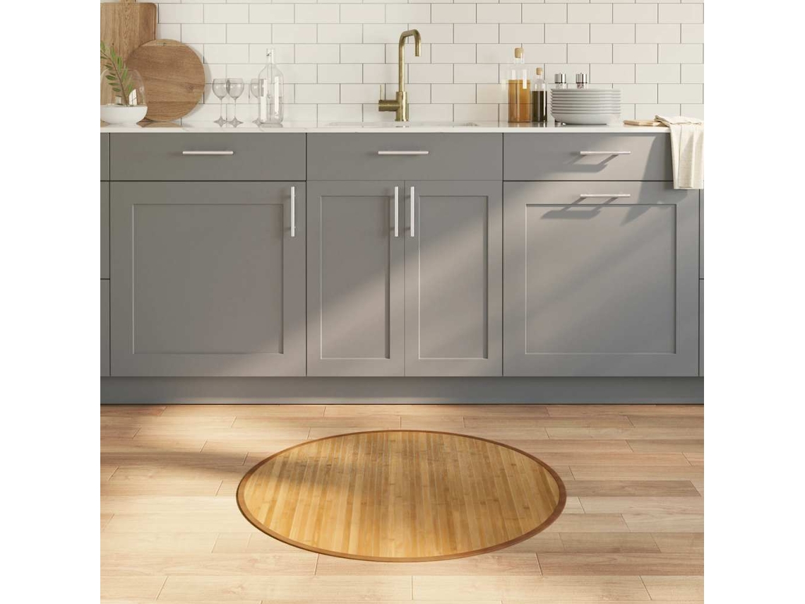 Vidaxl Tapete Redondo 80 Cm Bambu Natural