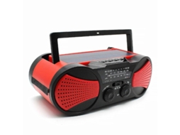 Rádio de manivela solar de 4000 mAh com lanterna multifuncional BESTVITE (vermelha)