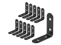 10 Suportes De Aço Inoxidável, Suportes Pretos De 50x50mm, Ângulos Para Fixação De Móveis E Madeiras