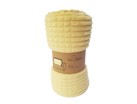 Manta Efeito Flanela My Dekor 220x240 Cm 200 G/m2 Amarelo