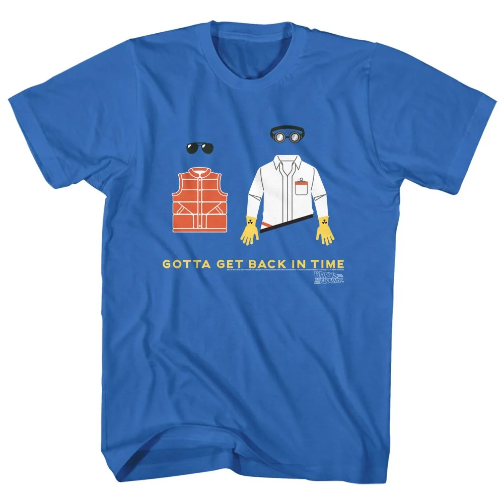 Rockinstone Back To The Future Movie Gotta Get Back Solid Royal Adult T-shirt Size:xxxl