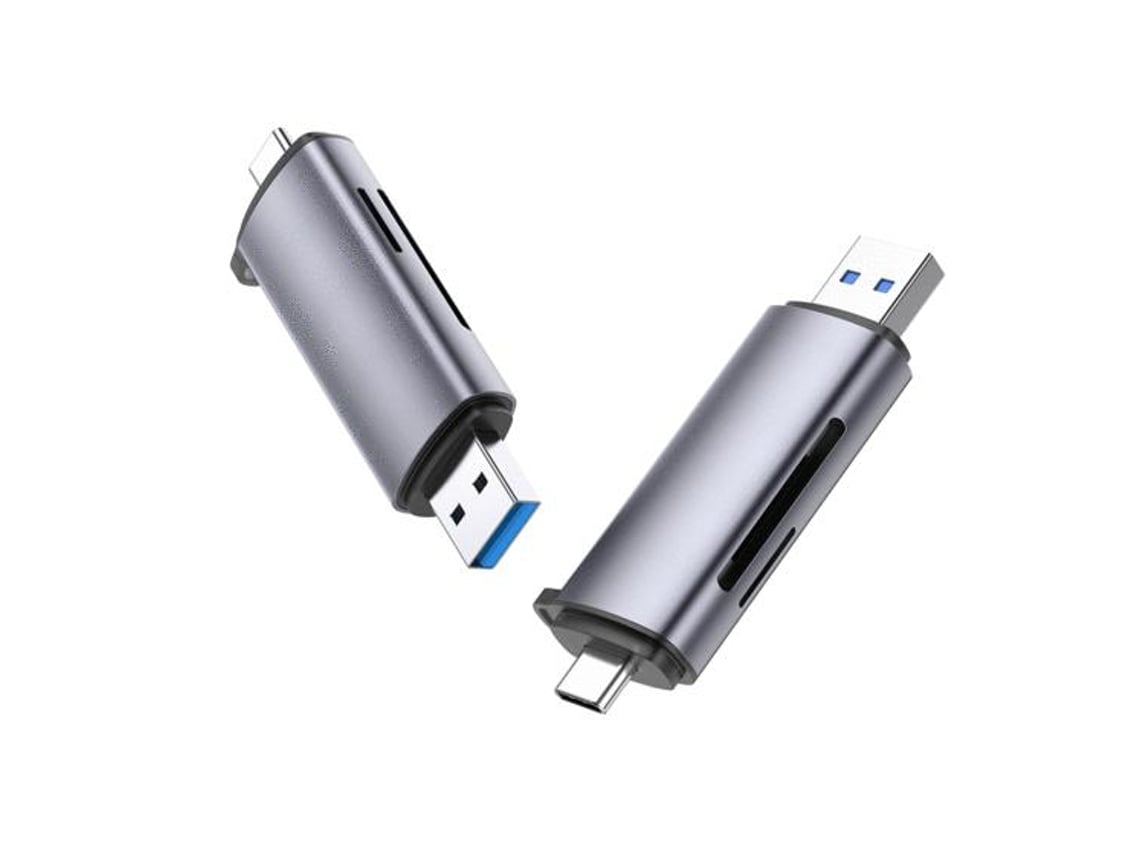 Leitor de cartão USB/micro USB Type C, 3.0, prateado, multimídia, STELASPLEN