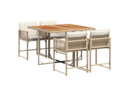 Garden Dining Set, Garden Dining Sets Vidaxl Bege Rattan / Vime (n/a)