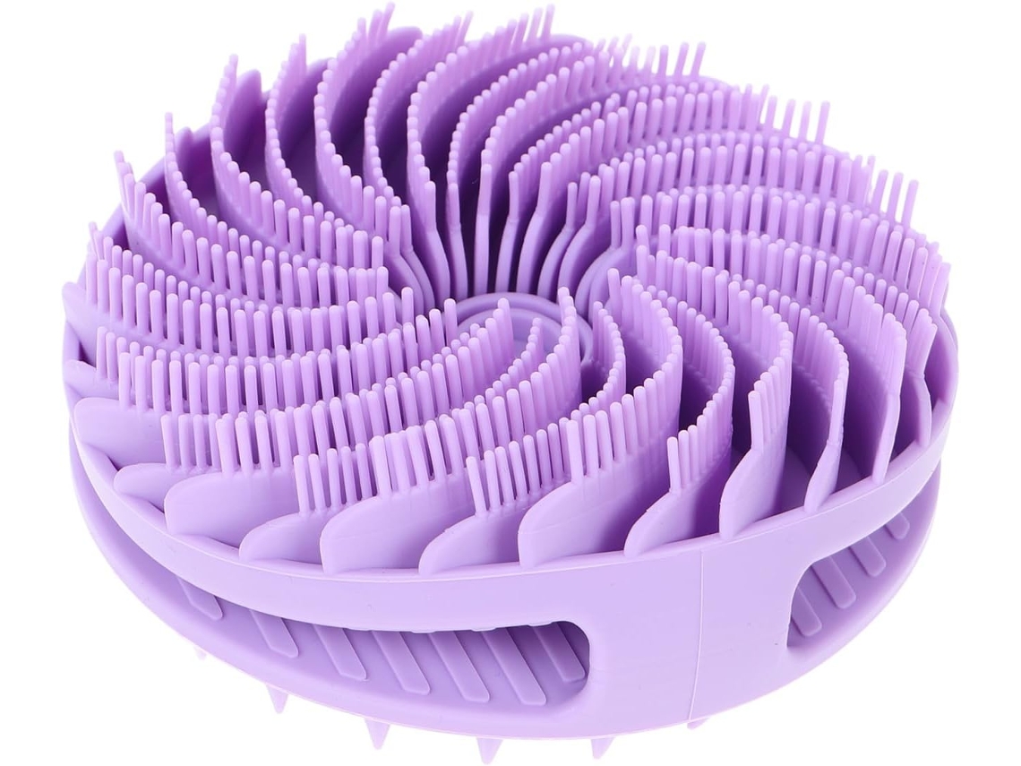 Escova De Silicone Esfoliante Dupla Face Villcase Para Banho E Limpeza Corporal, Roxa, Para Mulheres, Uso Em Banho E Spa