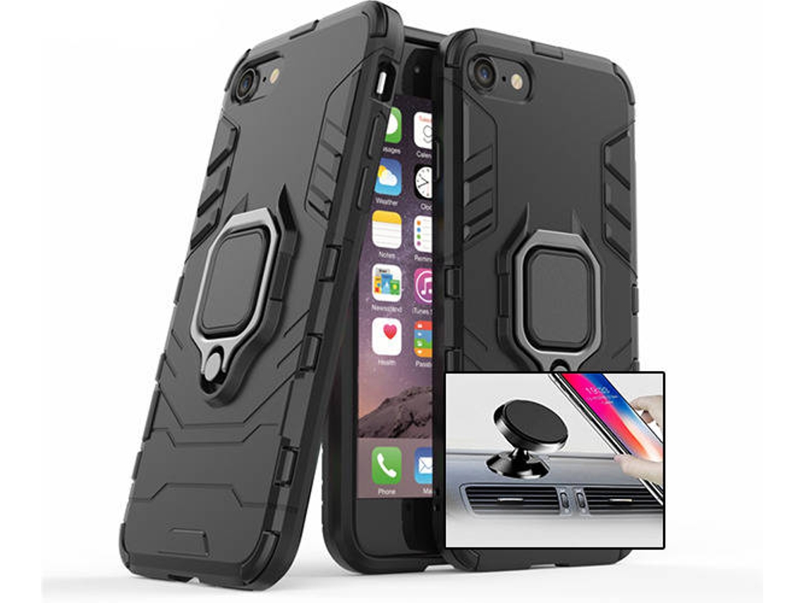 Kit Capa e Suporte Magnético iPhone SE 2020 Defender Preto