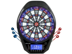 Alvo Eletrónico com 6 Dardos e 24 Pontas Macias Ecrã Led 34 Jogos e 2235 Programas 60,5x45,5x3,6 Cm Multicolor Ge