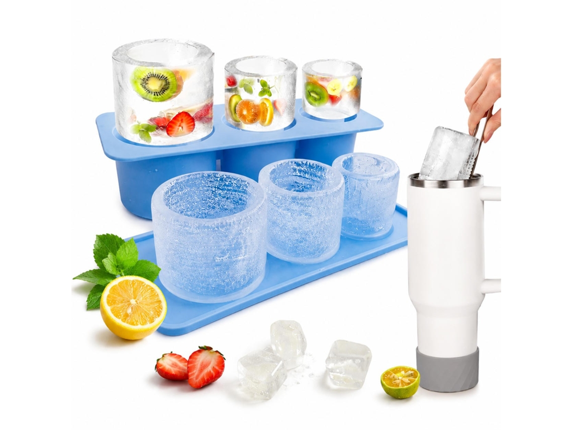 Tabuleiro De Gelo Em Silicone Para Caneca, Azul Claro, Fácil Remoção, Antiaderente