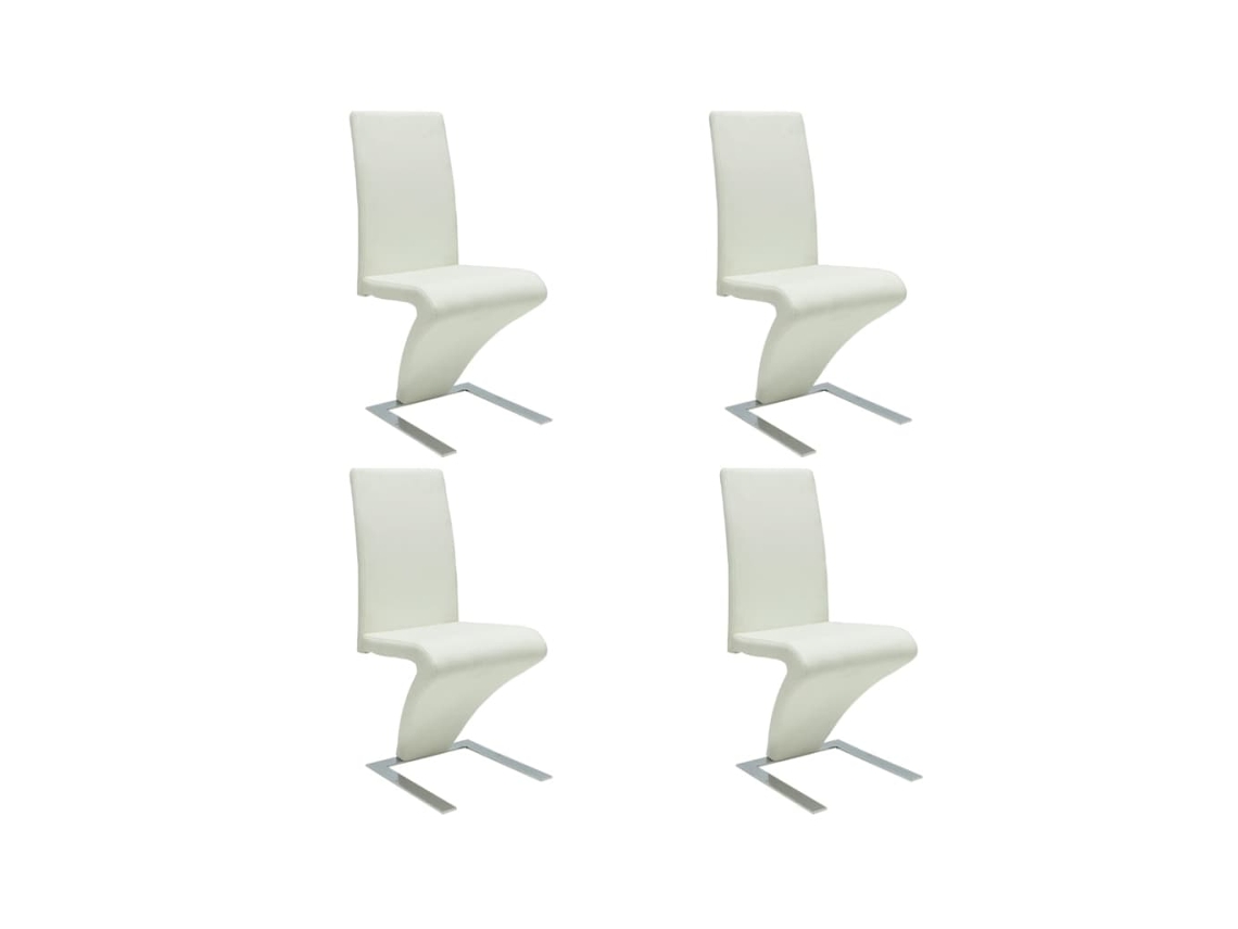 Vidaxl Cadeiras de Jantar 4 Pcs Couro Artificial Branco