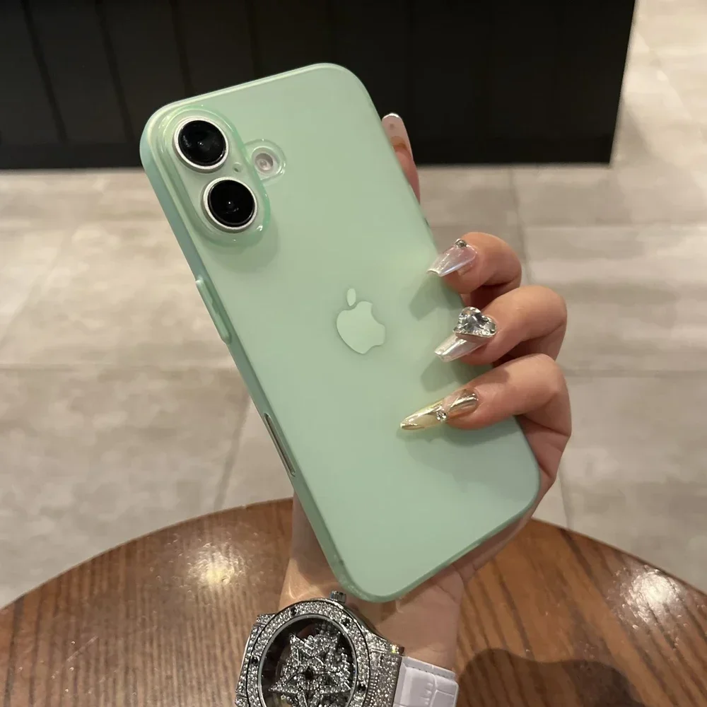(capa Ultrafina Para Iphone 12 Mini Verde Claro), Fosca, Transparente E Resistente A Impactos.