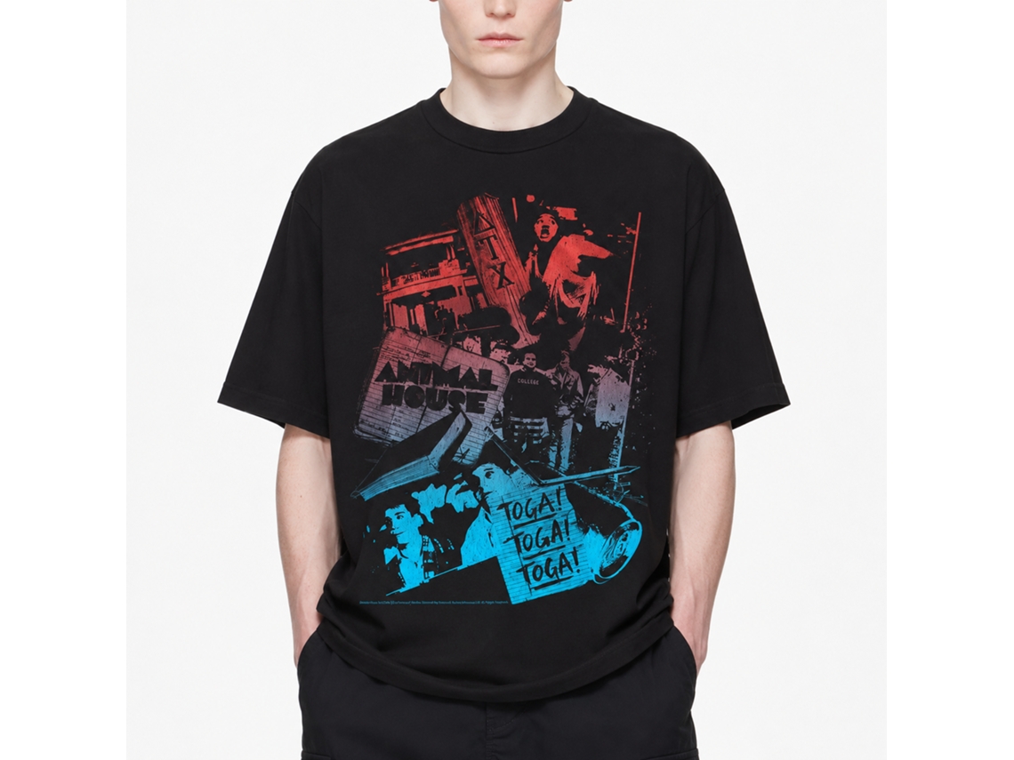 Rockinstone Animal House Movie Animal College Black Adult T-shirt Size:m