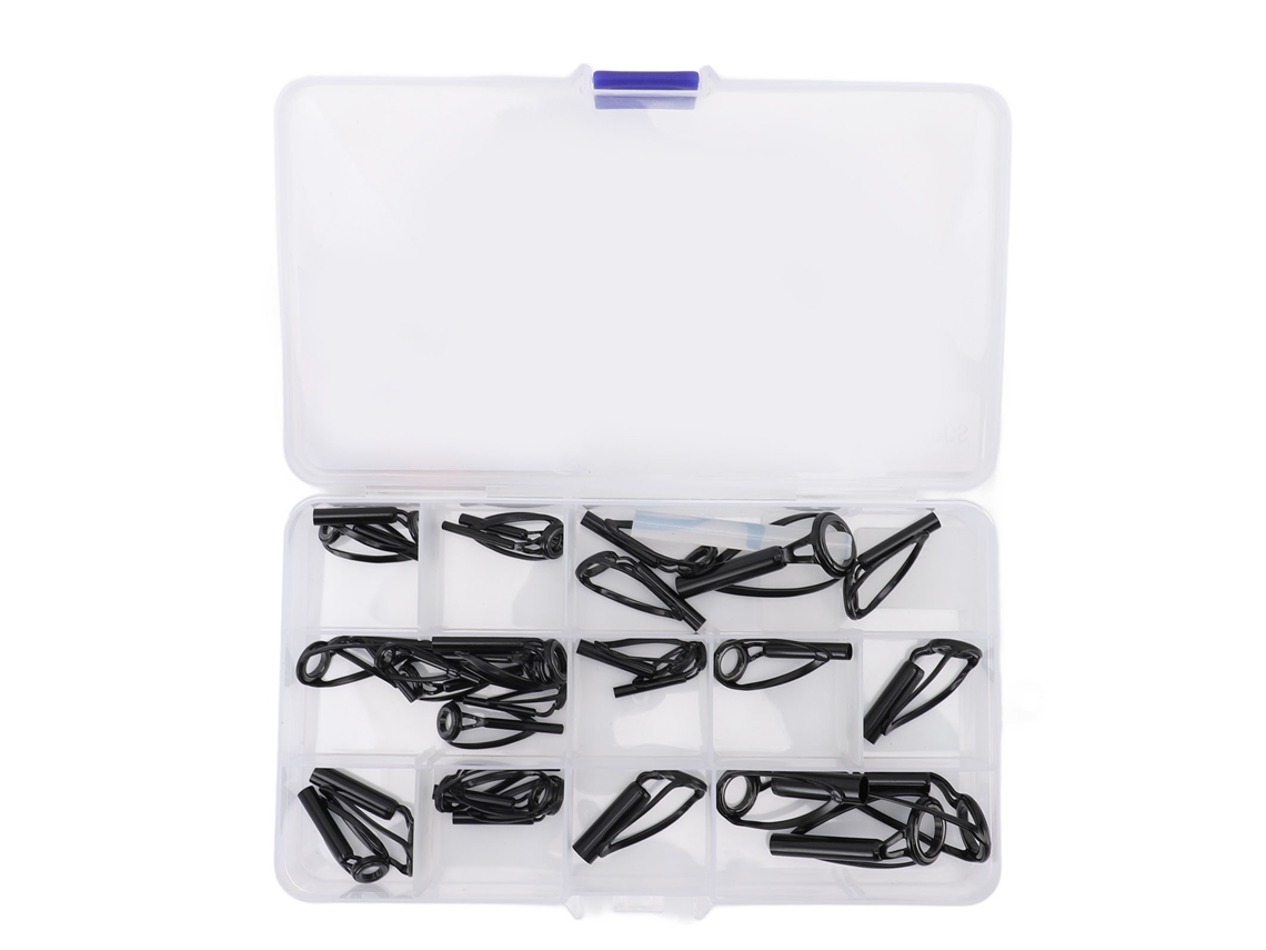 Kit Reparo Pontas Vara Pesca 30 Peças Cerâmica Aço Inox