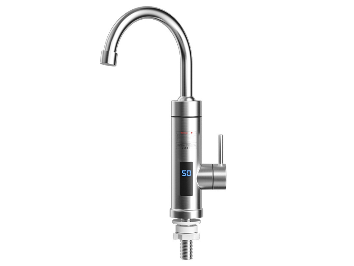 Torneira De Água Quente Elétrica Instantânea Com Display Digital De Aço Inoxidável Para Uso Quente E Frio 