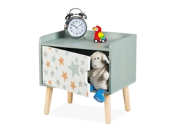 Mesa De Cabeceira Infantil Com Armário E Prateleira