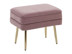 Banco Em Veludo Com Pés Dourados Elegantes Beliani Odessa De Veludo Rosa 49x34x43