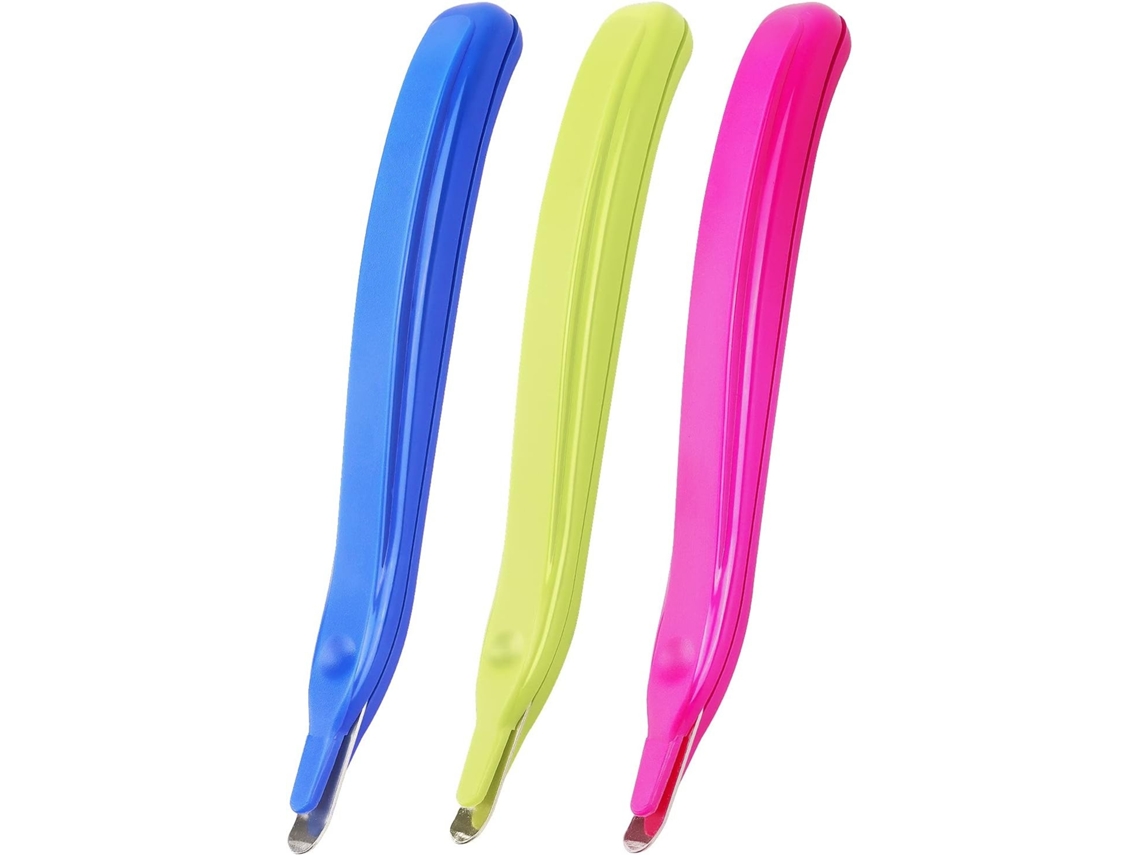 Lurelia Removedor De Agrafos, Pack De 3, 1,6 X 1,8 Cm, 20 Folhas, Magnético, Resistente, Azul, Verde, Vermelho, Profissional