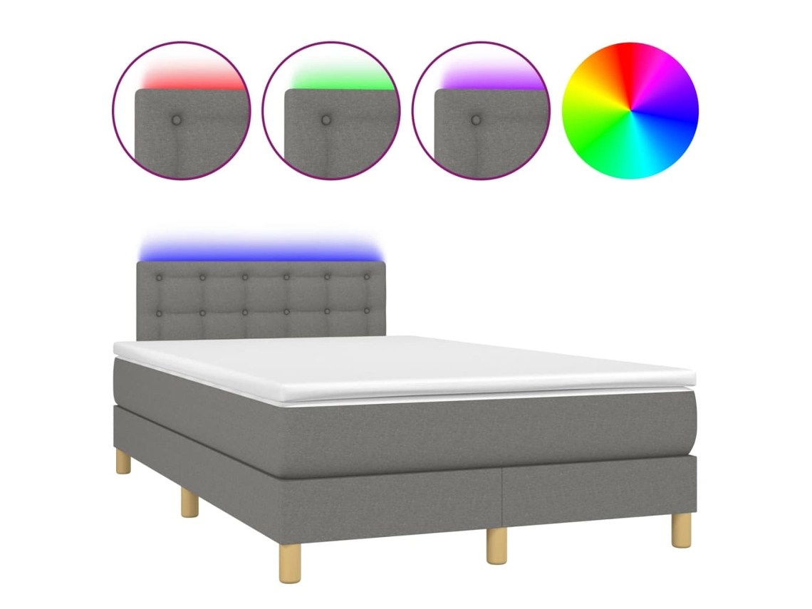 Box Spring Bed, Box Spring Beds Vidaxl Cinzeto Tecido (120 X 200 Cm)
