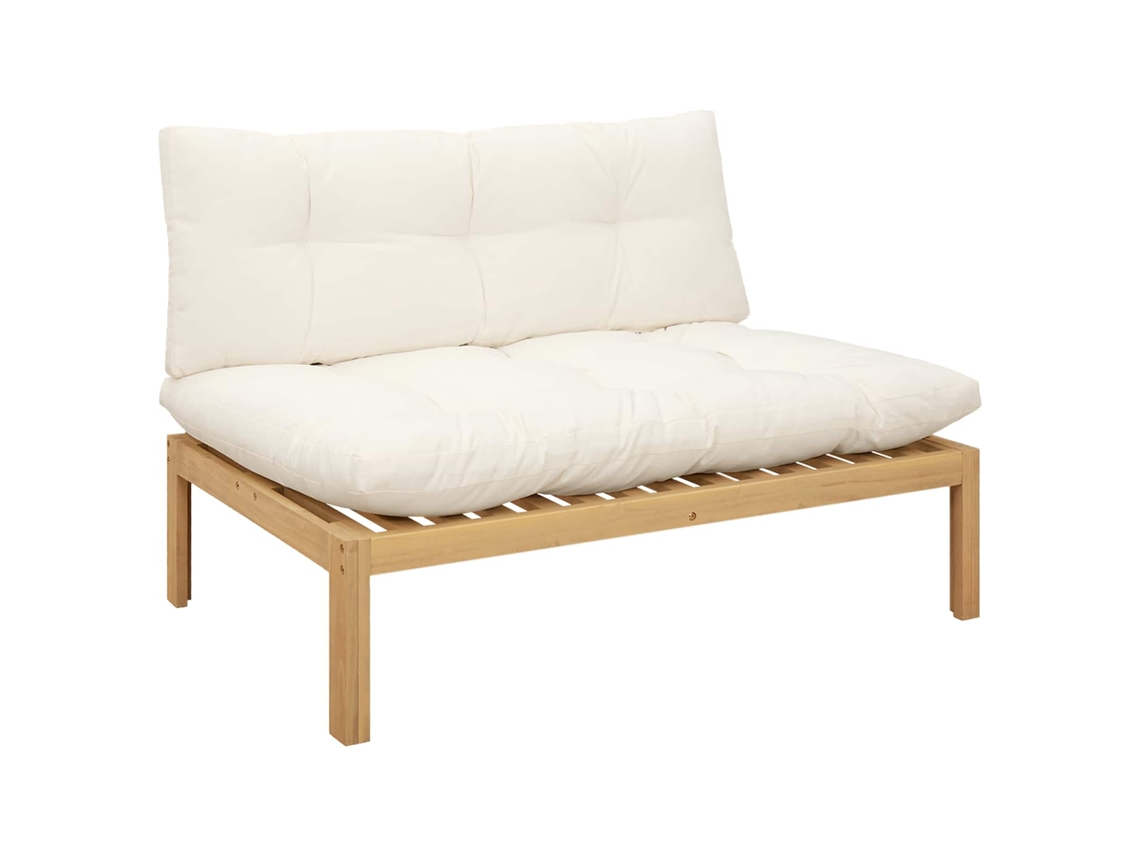 Maison Exclusive - Unidade Sofá Médio Acácia Clara E Branco Creme 120 X 80 X 82 Cm