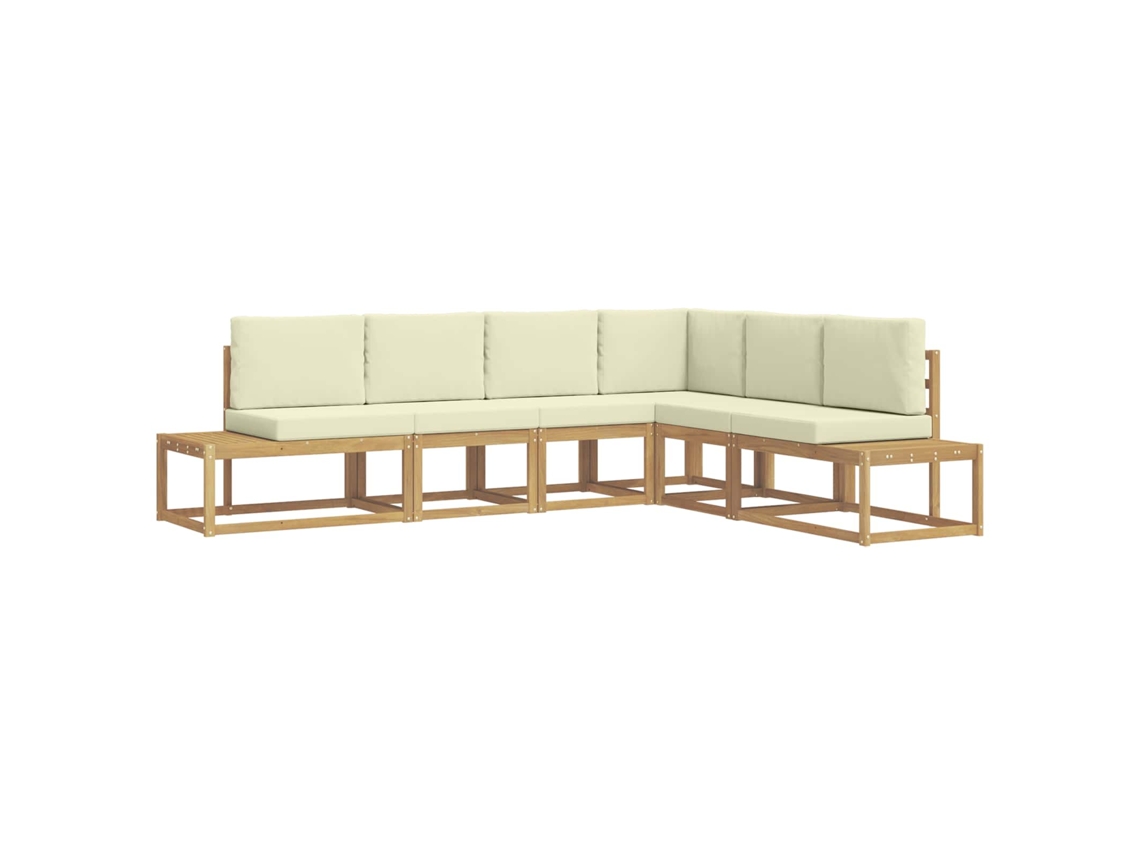 Maison Exclusive - Conjunto De Sofás Para Exterior 4 Peça Branco E Creme Poliéster