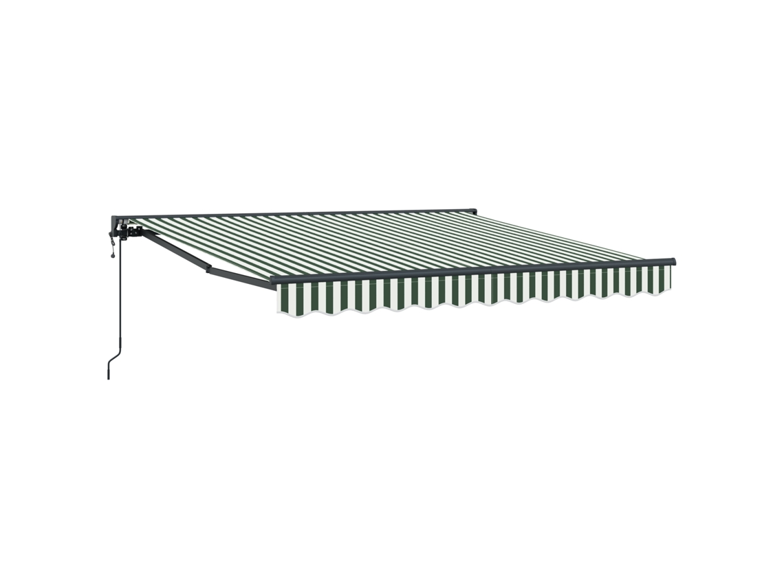 Conjunto 1 Toldo Retrátil Vidaxl Verde Alumínio (350 X 250 Cm)