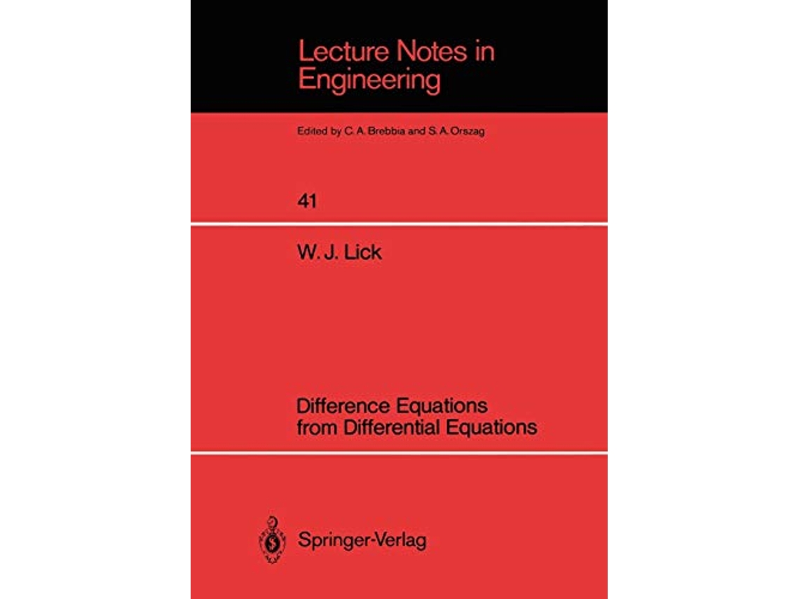 Livro Difference Equations from Differential Equations Lecture Notes in Engineering 41 de Wilbert J Lick (Inglês)