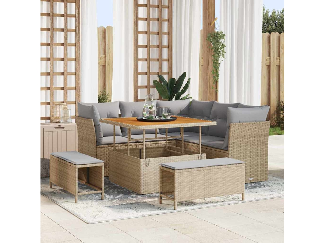 Vidaxl Conjunto De Sofá De Jardim 8 Unid. 5-número De Lugares