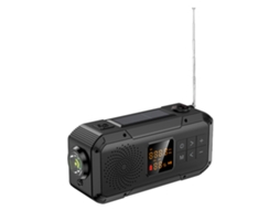 Rádio de Emergência Solar de 2000mah com Manivela, Am/fm/wb, Multifuncional, Carregador Portátil, Preto AQUAFORGE