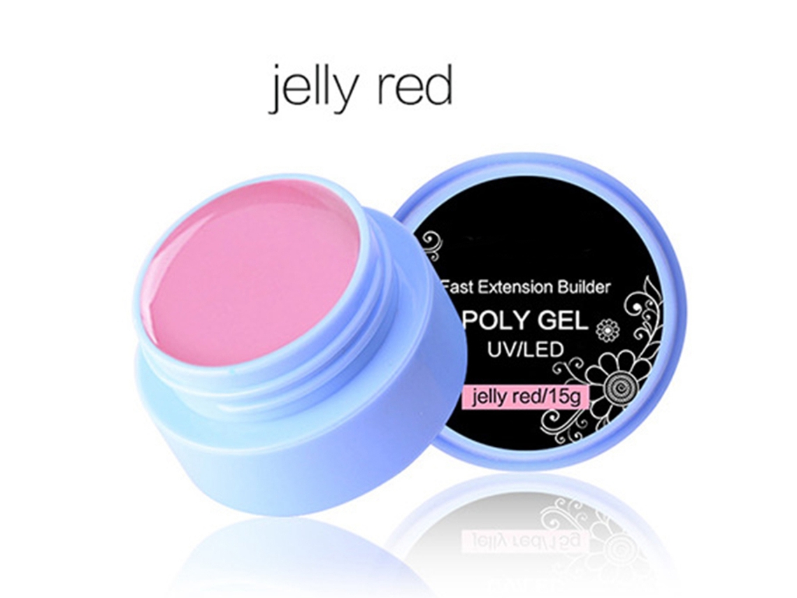 Gel De Extensão De Unhas Profissional 15g De Qualidade Superior Para Uñas Naturais E Artificiais - Cor Rosa Vermelha