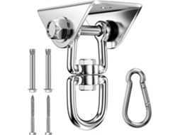 Gancho de teto reforçado em aço inoxidável, capacidade de 450 kg, com rotação de 360°, suspensão e parafusos para rede, balanço e ioga | S/BRAND
