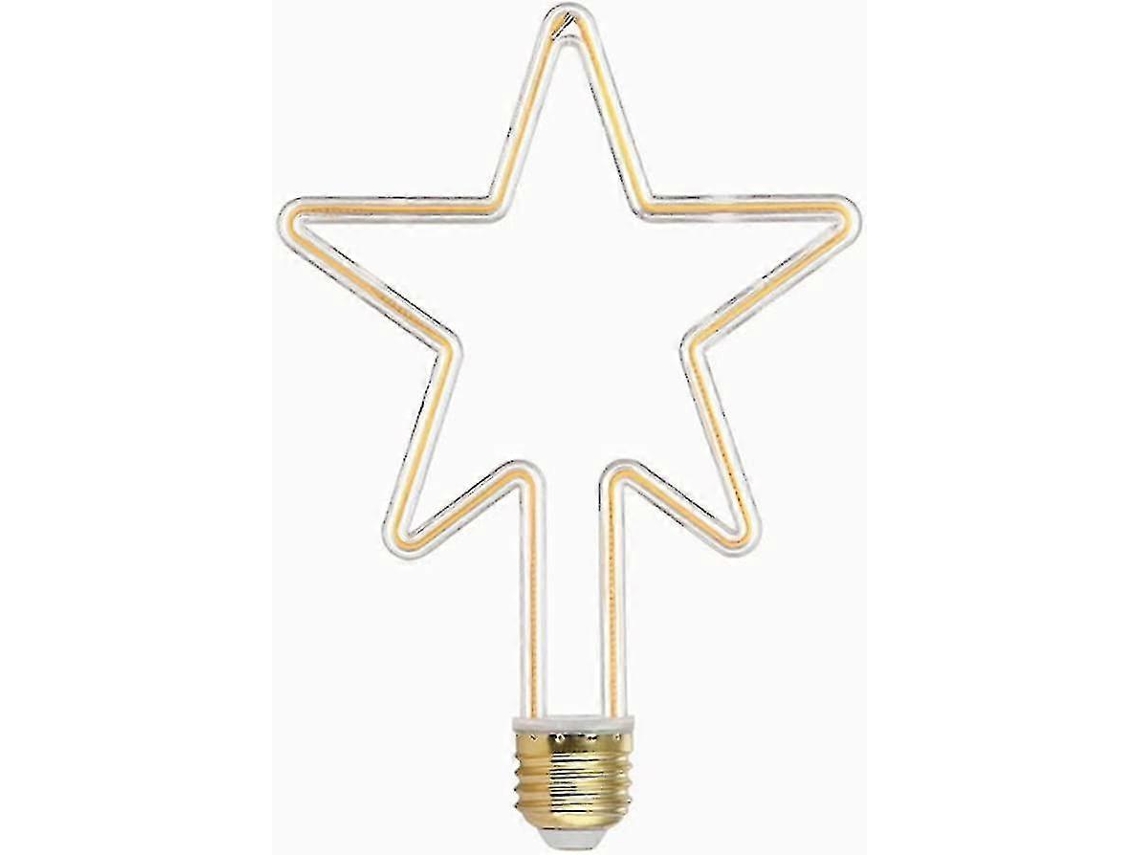 Lâmpada Led Criativa de 4w com Soquete E27, Formato de Estrela, Luz Branca Quente 2700k, 220v Ac, Ângulo de Dispersão 360° BRILVIBERA