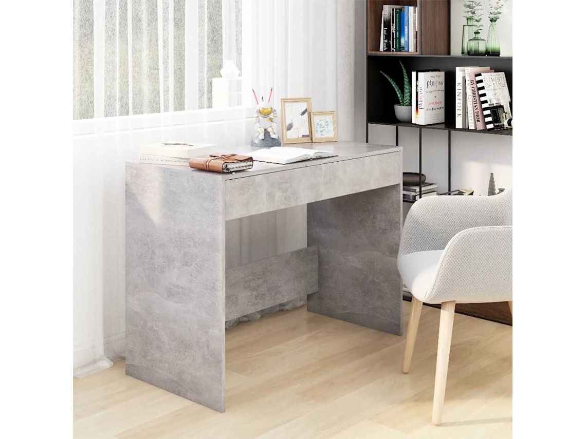 Vidaxl Secretária 101x50x76,5 Cm Derivados De Madeira Cinza Cimento