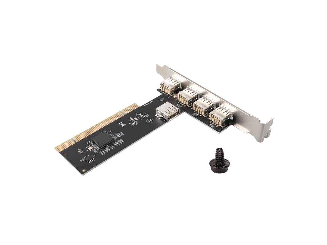 Placa De Expansão Interna Pci Para Usb2.0 Com 5 Portas: 4 Externas E 1 Interna, Adaptador Hub