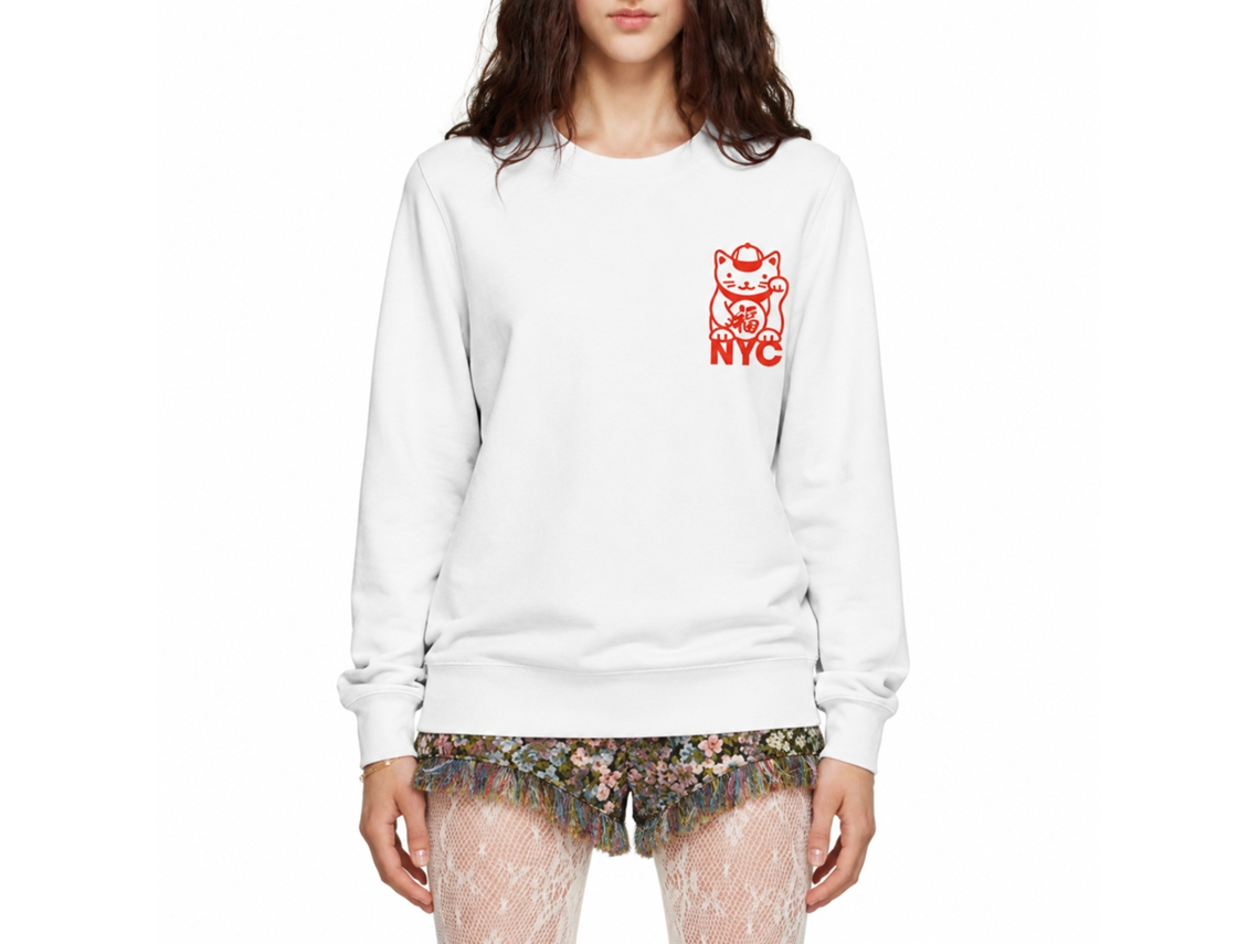 Rockinstone Lucky Nyc Cat Sweatshirt Unique Designer Style