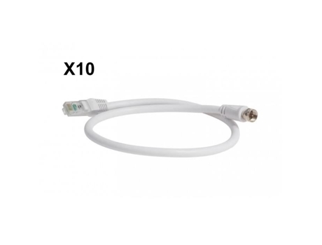 Lote De 10 Cordões Tv Balun Do Tipo Rj45 Para Conector F Comprimento 2m Transição F Para Iec Macho Angular