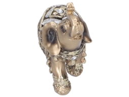 Estátua de Elefante em Resina Dourado para Feng Shui | S/MARCA