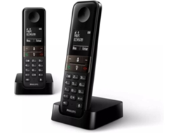 Telefone Fixo Philips Duo D4702B/34 Preto (Outlet Caixa Aberta)