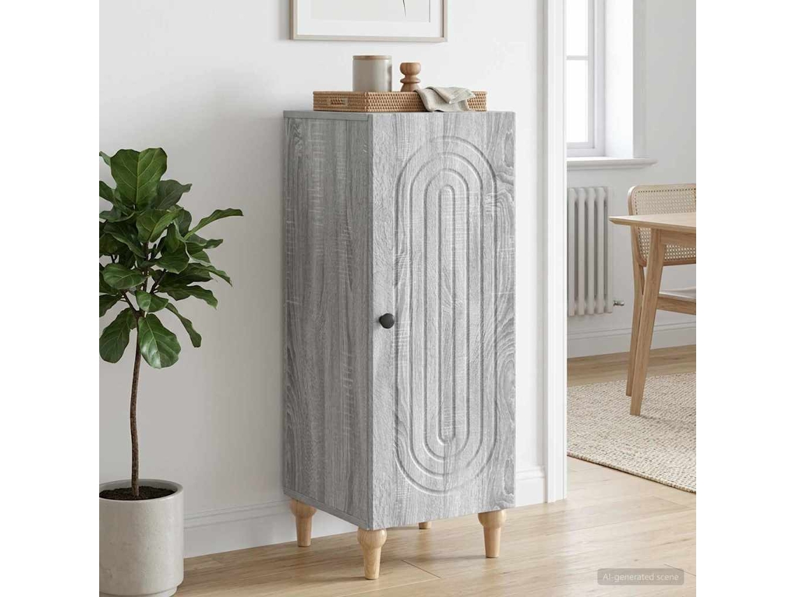 Vidaxl Buffet Sonoma Cinzento 33 X 34,5 X 90 Cm Derivados De Madeira