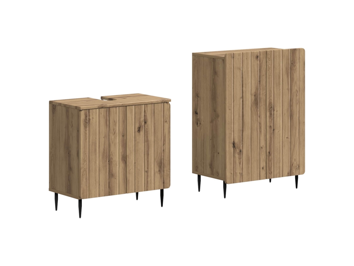 Vidaxl Conjunto De Armário De Banheiro Com 2 Peças Zwolle