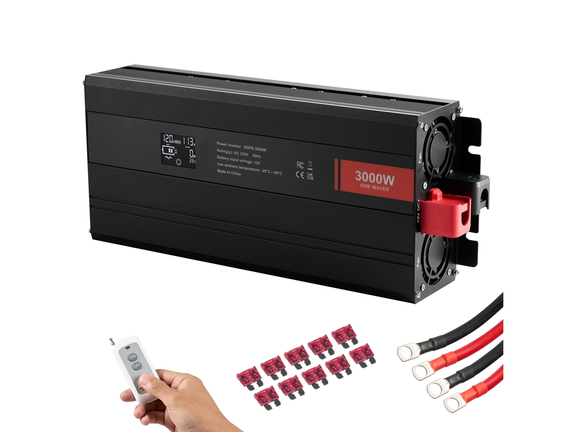 Inversor De Potência Succebuy Onda Senoidal Pura Cc 12 V A Ca 230 V 3000 W