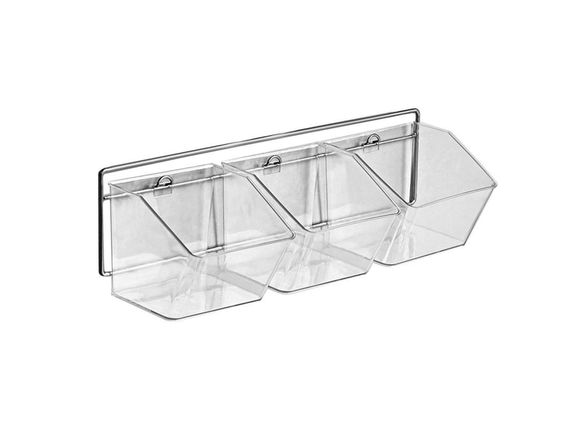 Wall-mounted Garlic Container With 3 Compartments, Multifunctional Storage Saves Space, Removable Organizer For Onions And Ginger.