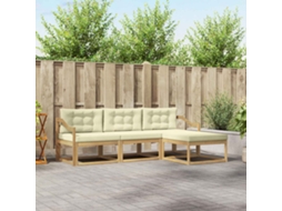 Vidaxl Conjunto De Sofás Para Exterior 4 Pcs Branco E Creme Poliéster