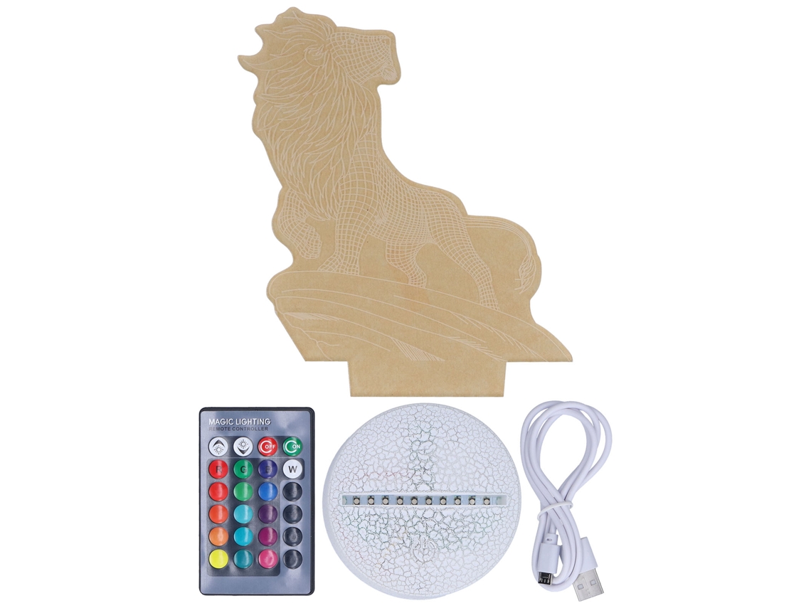 Rebe-lámpara Nocturna 3d Ilusión Regulable Con 16 Colores Control Remoto Y Toque Inteligente Para Niños
