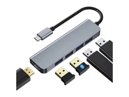 Lurelia Dock Usb-c Tzw001-1 5 Em 1 Sem Pd, 5g, Cabo 12,5 Cm