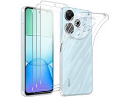 Capa Protetor Amarelado Para Xiaomi Redmi 13 4g/xiaomi Poco M6 4g Hongwe. Pele Sintética Anti-choque Transparente