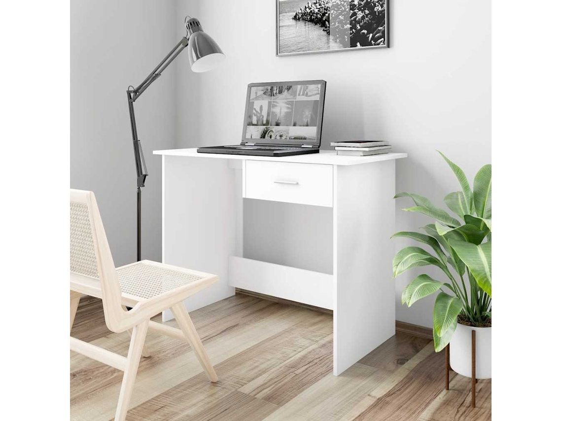 Vidaxl Secretária 100x50x76 Cm Contraplacado Branco