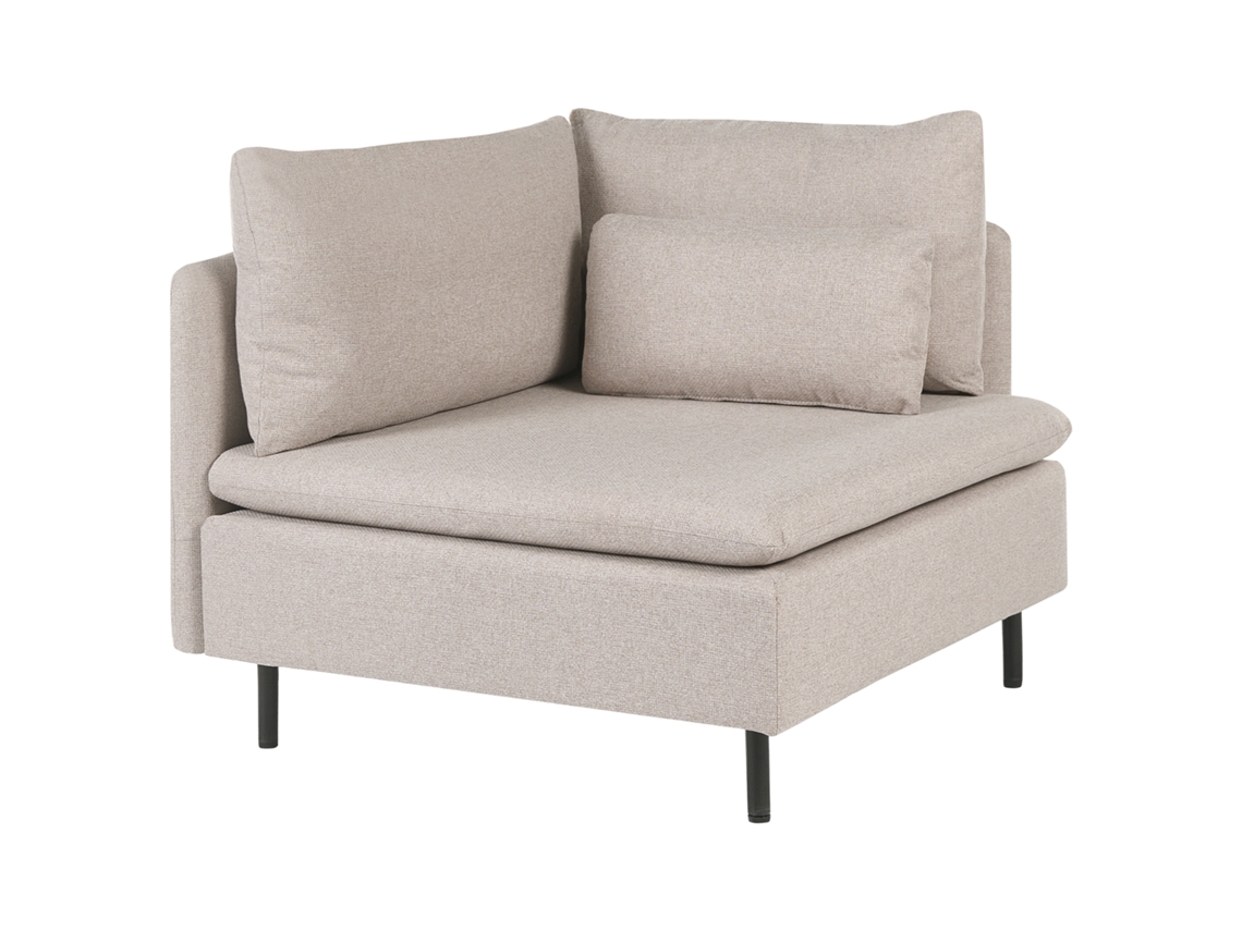 Módulo De Canto Beliani Egeris De Tecido Creme 86x94x80
