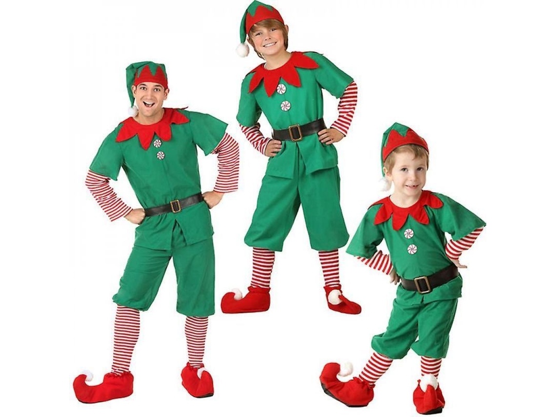 2026 traje de Elfo de Natal para Família Adultos Crianças Disfarce Auxiliar de Papai Noel Festa Cosplay Qww 4 5 Anos Crianças