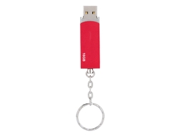 Ultra Fino Disco Usb Chaveiro Impermeável De Metal Rotativo Vermelho 16g Luz Dourada